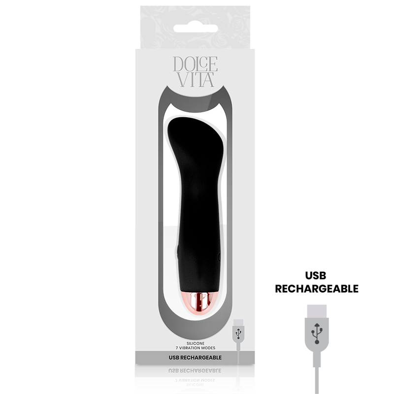 DOLCE VITA - VIBROMASSEUR RECHARGEABLE UN NOIR 7 VITESSES
