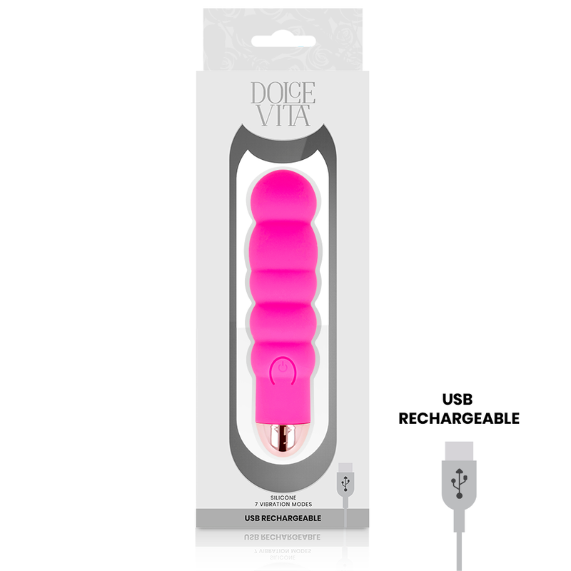DOLCE VITA - VIBRATEUR RECHARGEABLE ROSE SIX 7 VITESSES