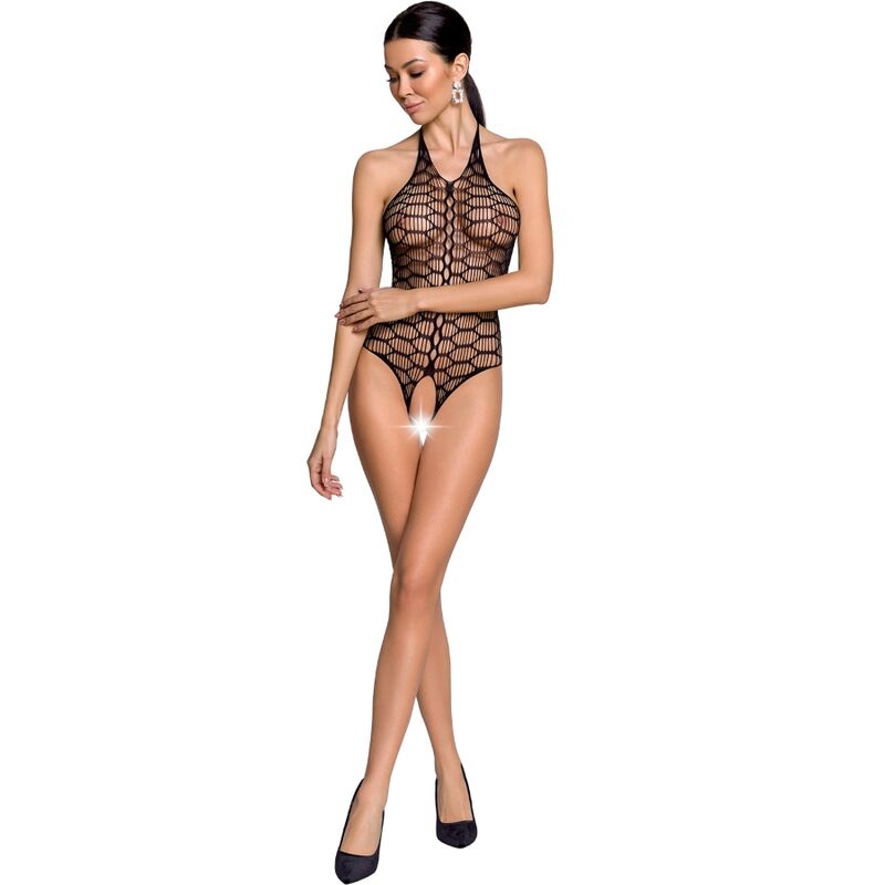 PASSION - WOMAN BS087 BODYSTOCKING NOIR, TAILLE UNIQUE