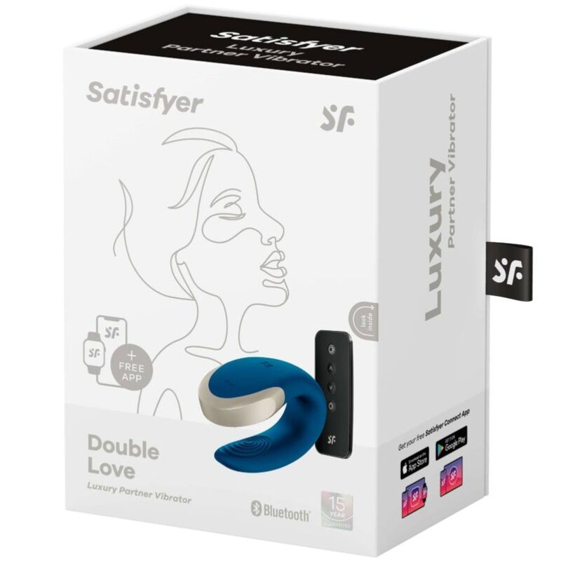 SATISFYER - DOUBLE LOVE LUXURY PARTNER VIBRATOR BLEU