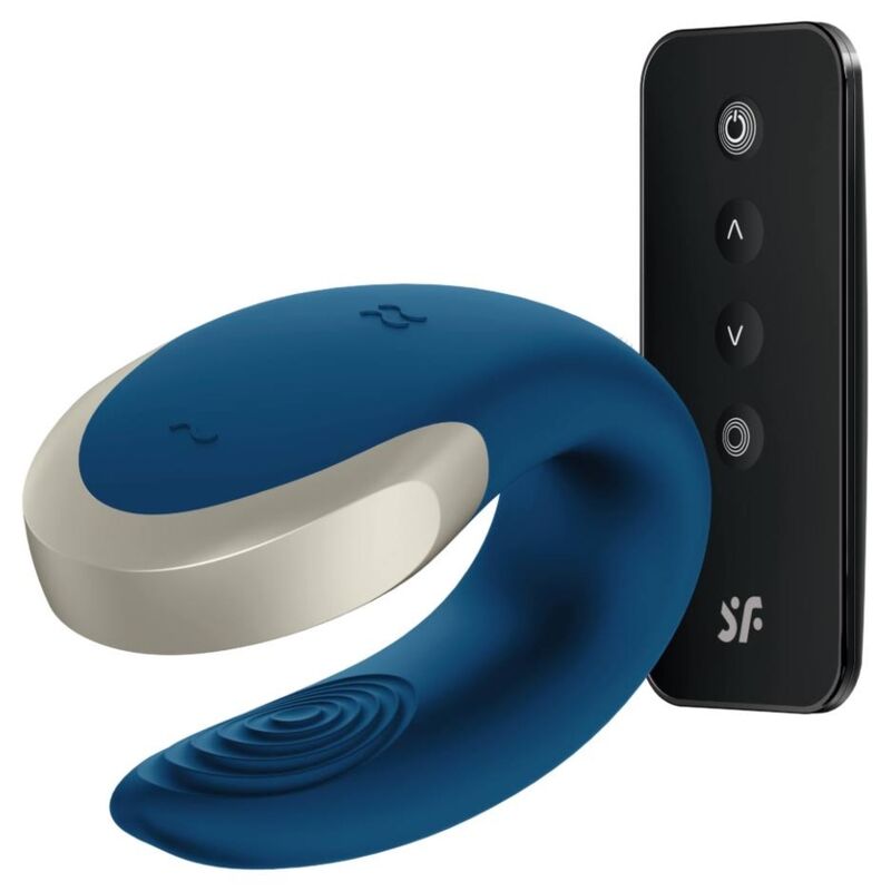 SATISFYER - DOUBLE LOVE LUXURY PARTNER VIBRATOR BLEU