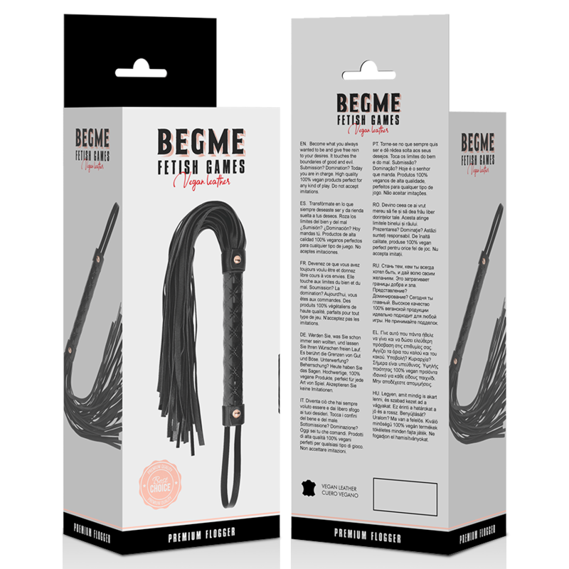 BEGME - FOUET EN CUIR VÉGÉTALIEN ÉDITION NOIRE