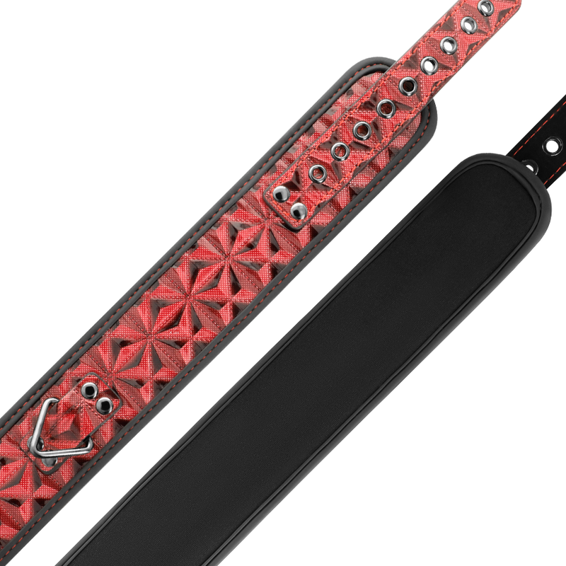 BEGME - COLLIER EN CUIR VÉGÉTALIEN HAUT DE GAMME ÉDITION ROUGE AVEC DOUBLURE EN NÉOPRÈNE