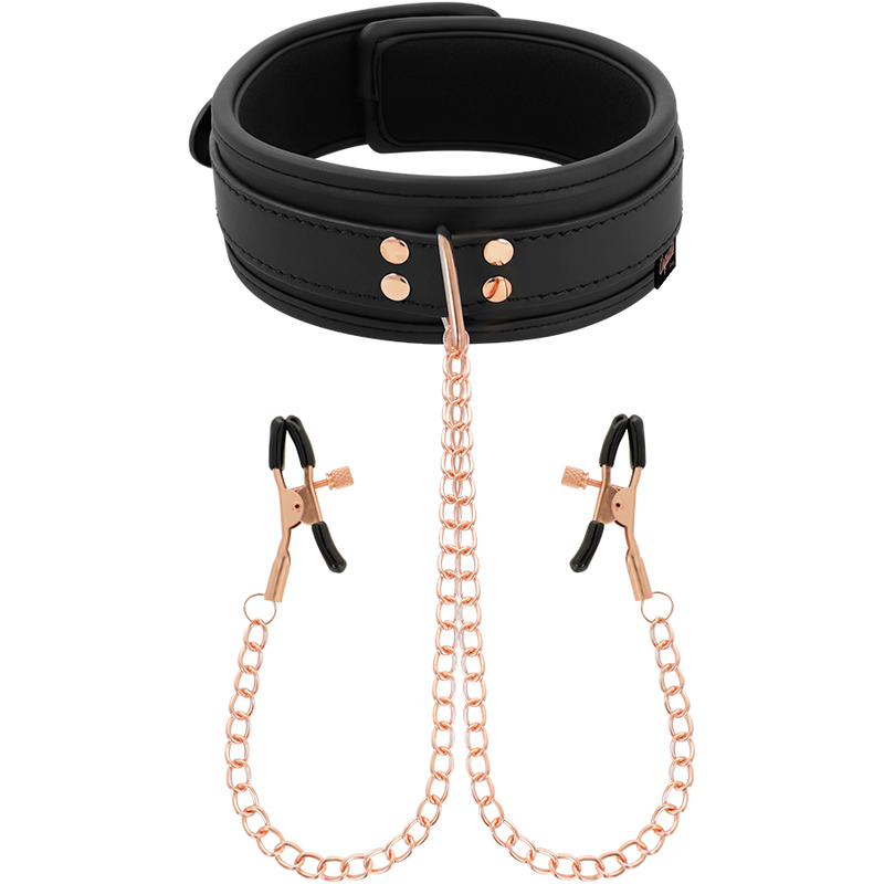 COQUETTE CHIC DESIRE - COLLIER AVEC PINCES À SEINS FANTAISIE ET DOUBLURE EN NÉOPRÈNE