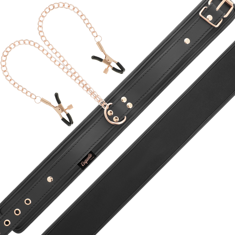 COQUETTE CHIC DESIRE - COLLIER AVEC PINCES À SEINS FANTAISIE ET DOUBLURE EN NÉOPRÈNE