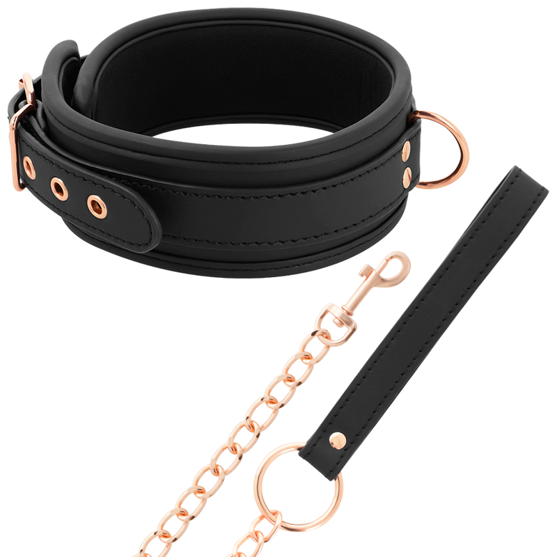 COQUETTE CHIC DESIRE - COLLIER FANTAISIE EN CUIR VÉGÉTALIEN AVEC SANGLE ET DOUBLURE EN NÉOPRÈNE