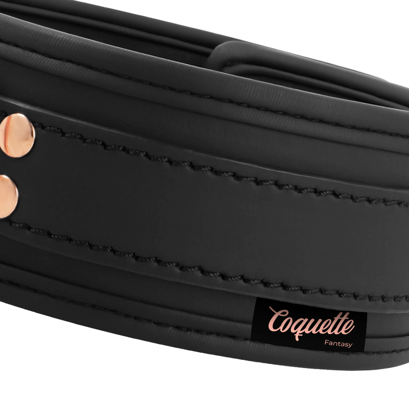 COQUETTE CHIC DESIRE - COLLIER FANTAISIE EN CUIR VÉGÉTALIEN AVEC SANGLE ET DOUBLURE EN NÉOPRÈNE