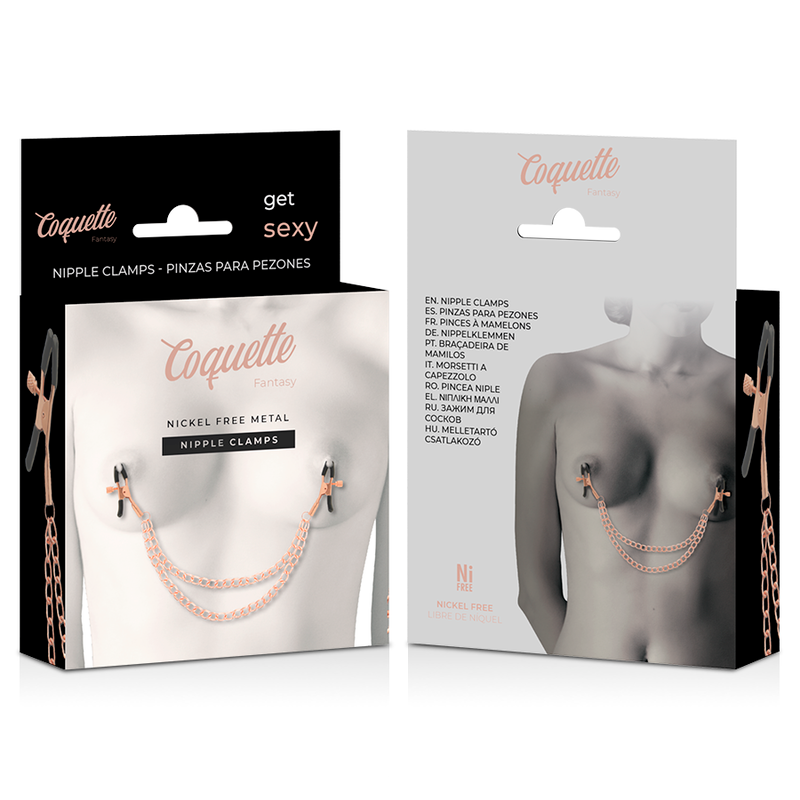 COQUETTE CHIC DESIRE - SERRE-NIPPLES FANTAISIE EN MÉTAL AVEC CHAÎNE