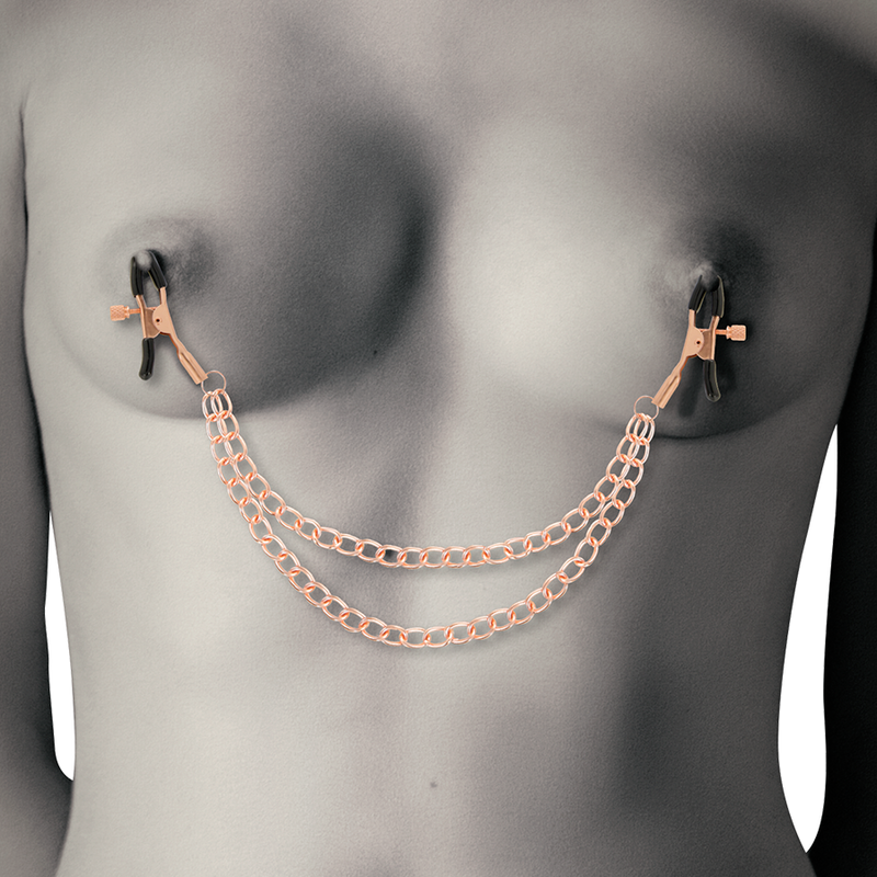 COQUETTE CHIC DESIRE - SERRE-NIPPLES FANTAISIE EN MÉTAL AVEC CHAÎNE