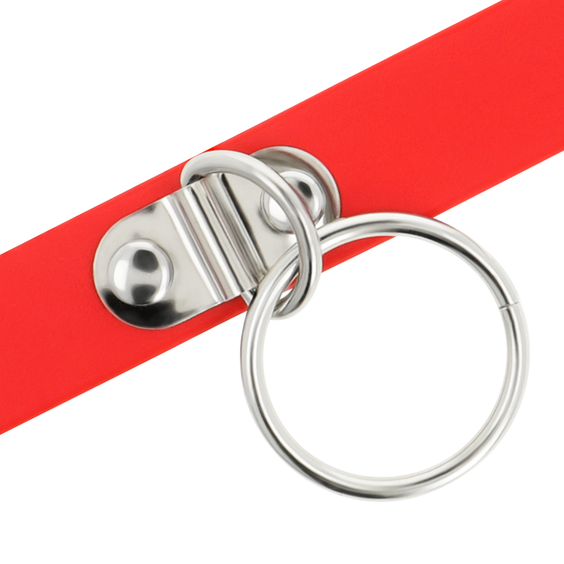 COQUETTE CHIC DESIRE - COLLIER ROUGE EN CUIR VÉGÉTALIEN ACCESSOIRE FÉTICHE POUR FEMMES