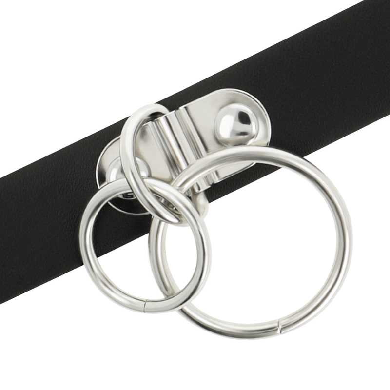 COQUETTE CHIC DESIRE - COLLIER DOUBLE ANNEAU EN CUIR VEGAN