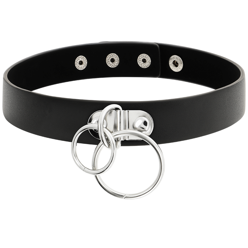 COQUETTE CHIC DESIRE - COLLIER DOUBLE ANNEAU EN CUIR VEGAN