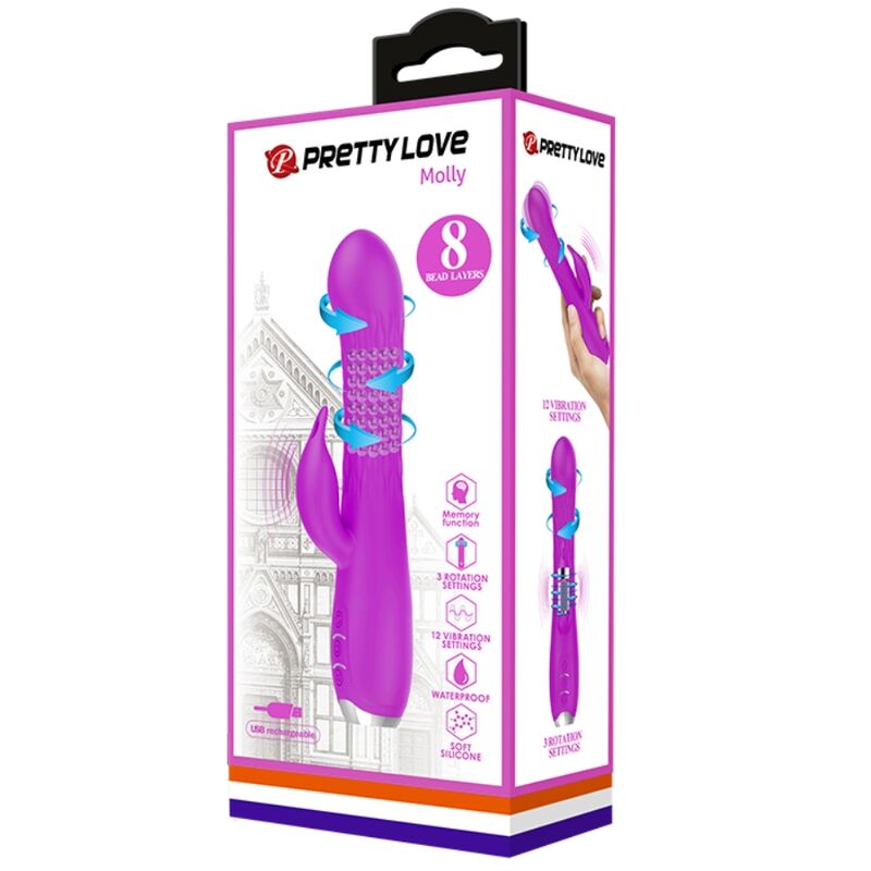 PRETTY LOVE - VIBREUR MOLLY À ROTATION RECHARGEABLE