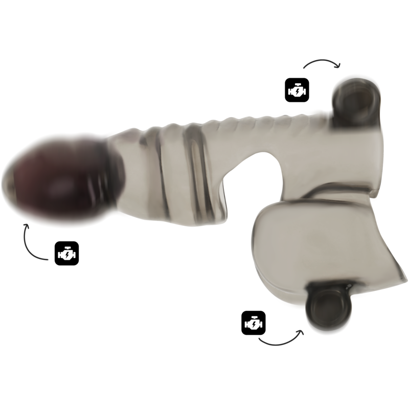OHMAMA - Gaine pour pénis et testicules avec 3 moteurs