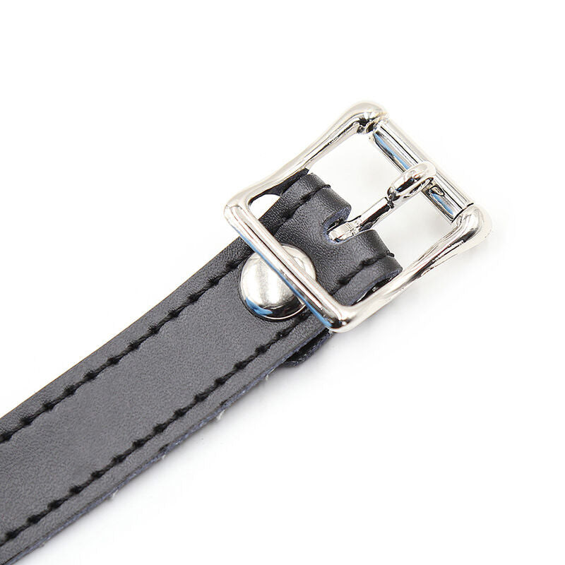 OHMAMA FETISH - BAILLON BILLE EN SILICONE AVEC SANGLE EN CUIR (CADENAS INCLUS)
