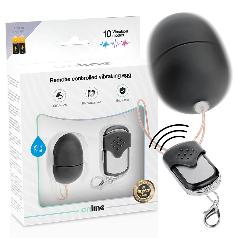 EN LIGNE - OEUF VIBRANT TÉLÉCOMMANDÉ NOIR