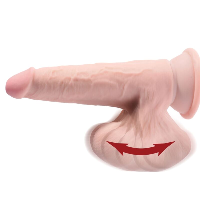 KING COCK - PLUS GODEMICH BALLES BASCULANTES 3D 24,5 CM PEAU CLAIRE