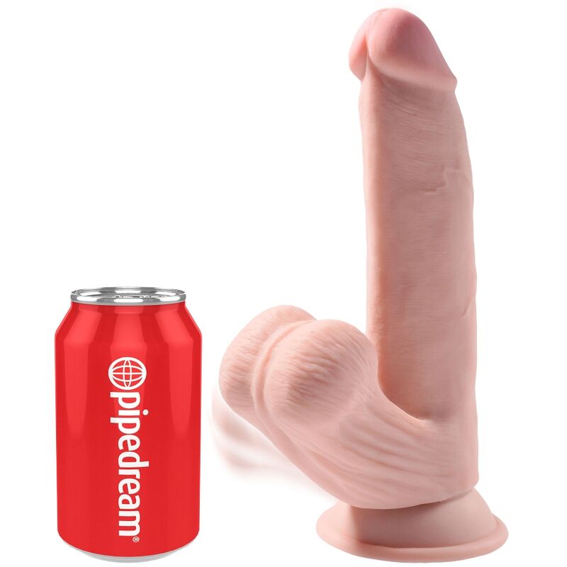 KING COCK - PLUS GODEMICH BALLES BASCULANTES 3D 24,5 CM PEAU CLAIRE