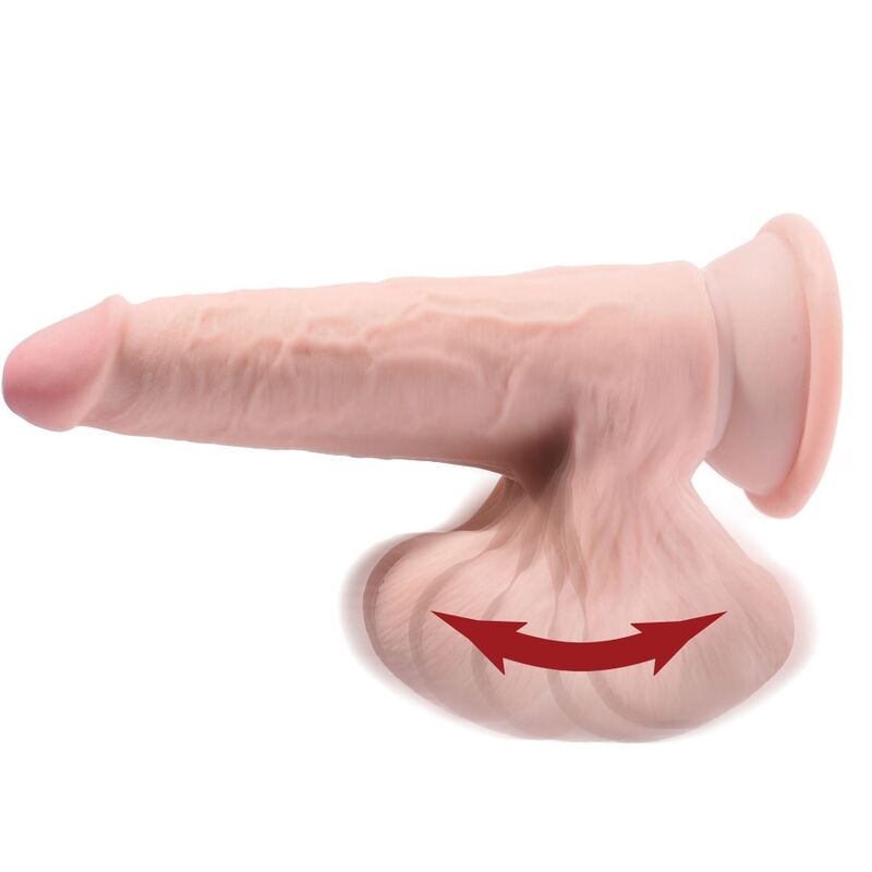 KING COCK - PLUS GODEMICHET 3D TESTICULES PENDANTS 15.2 CM PEAU CLAIRE