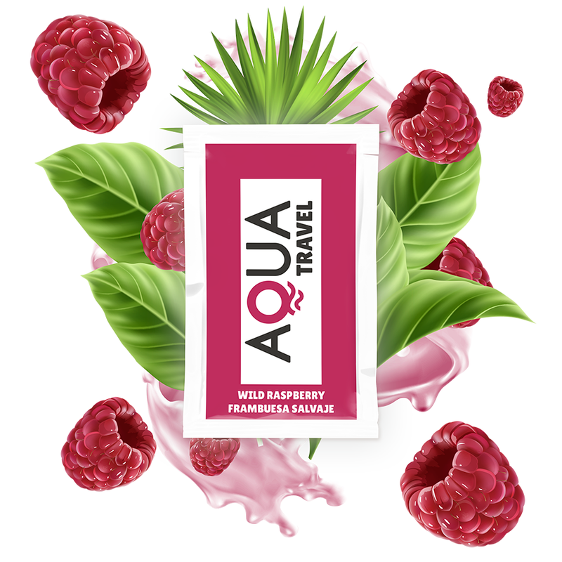 AQUA TRAVEL - LUBRIFIANT À BASE D'EAU GOÛT FRAMBOISE SAUVAGE 6 ML