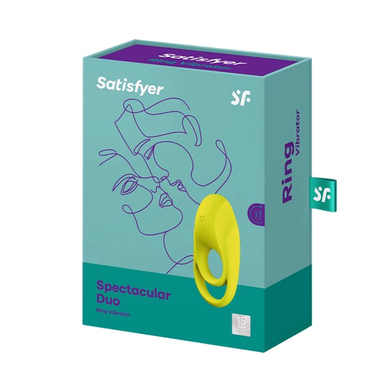 SATISFYER - ANNEAU VIBRANT DOUBLE SPECTACULAR JAUNE