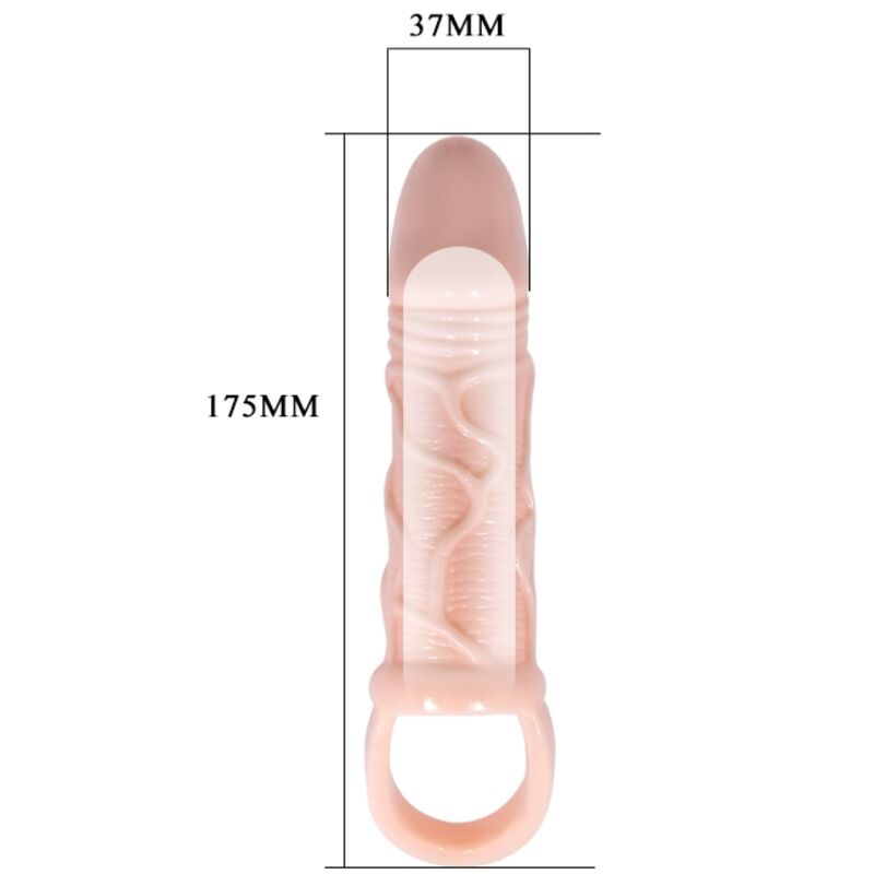 BAILE - GAINE D'ALLONGEMENT DU PÉNIS AVEC SANGLE POUR TESTICULES 13,5 CM
