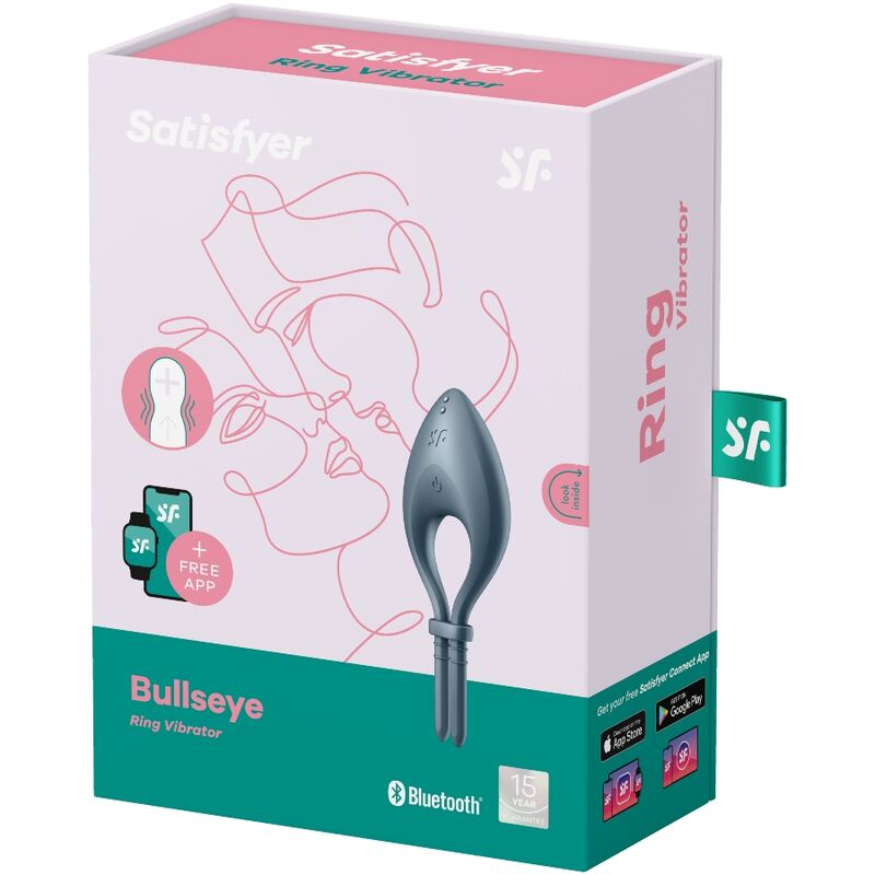 SATISFYER - ANNEAU VIBRANT BULLSEYE APP GRIS