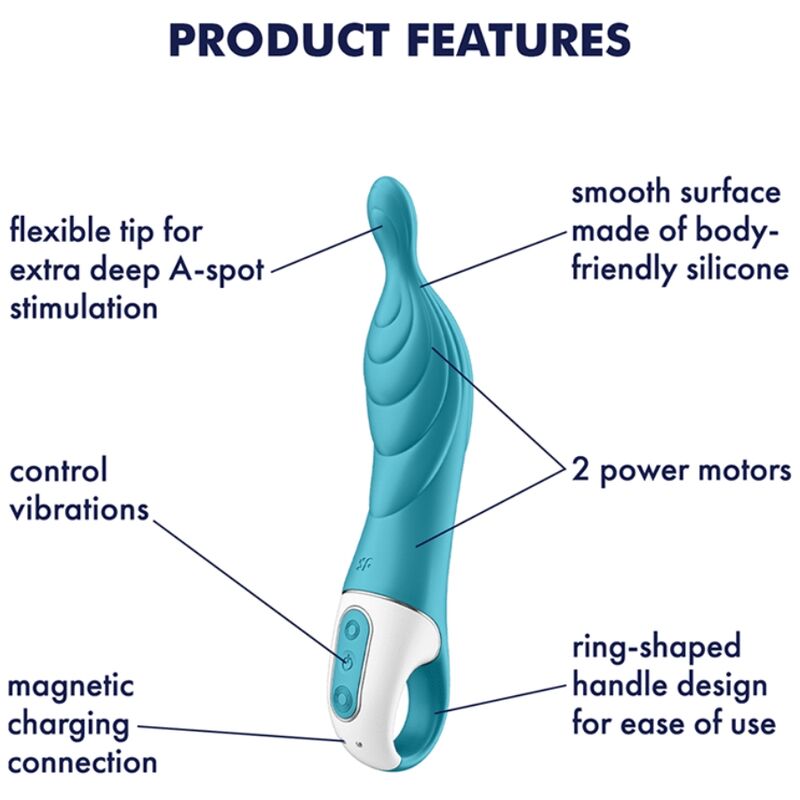 SATISFYER - VIBROMASSEUR AMAZING 2 ASPOT TURQUOISE