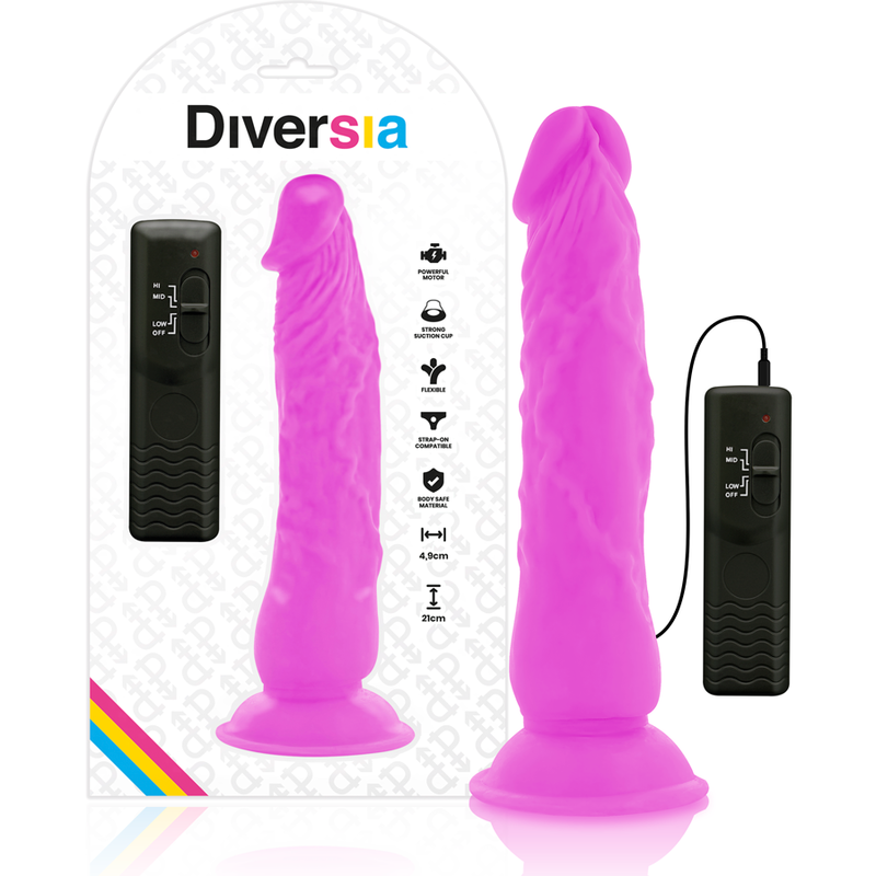 DIVERSIA - VIBROMASSEUR FLEXIBLE LILA 21 CM -O- 4.9 CM