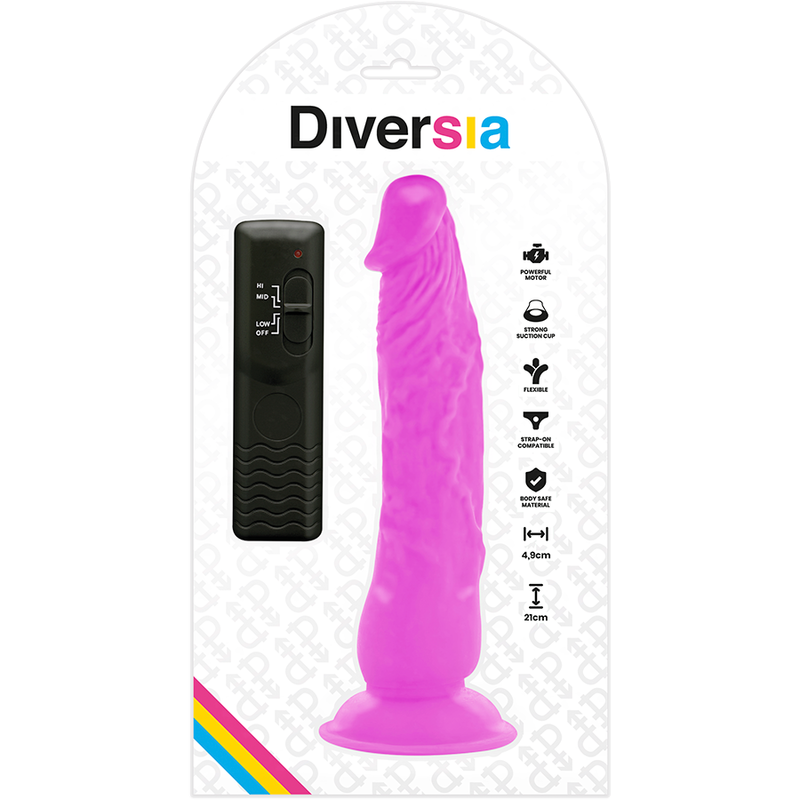 DIVERSIA - VIBROMASSEUR FLEXIBLE LILA 21 CM -O- 4.9 CM