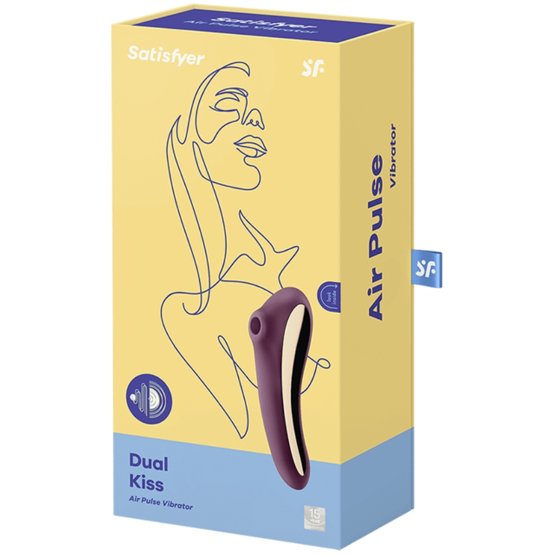 SATISFYER - VIBREUR À IMPULSION D'AIR DUAL KISS ROUGE BOURGOGNE