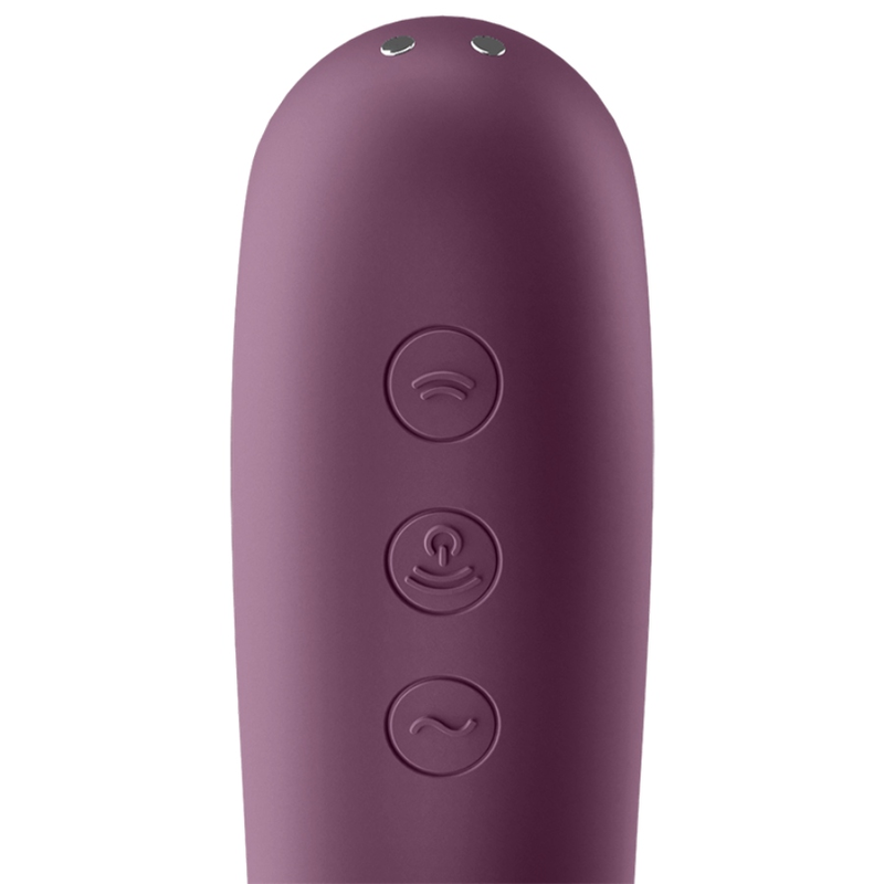 SATISFYER - VIBREUR À IMPULSION D'AIR DUAL KISS ROUGE BOURGOGNE