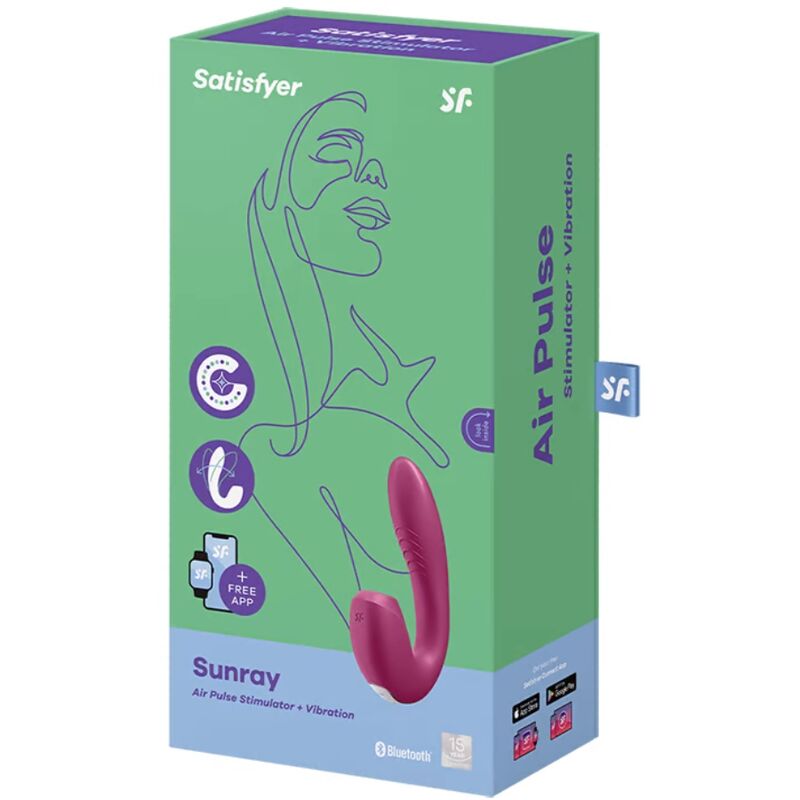 SATISFYER - STIMULATEUR ET VIBRATEUR APP SUNRAY ROUGE
