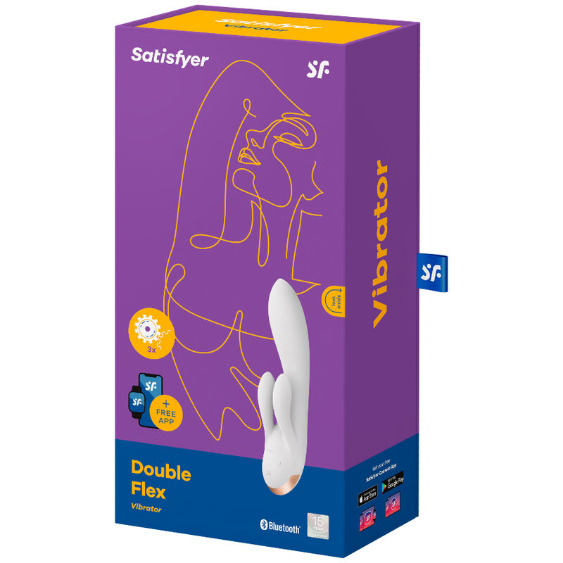 SATISFYER DOUBLE FLEX VIBRATEUR APP - BLANC