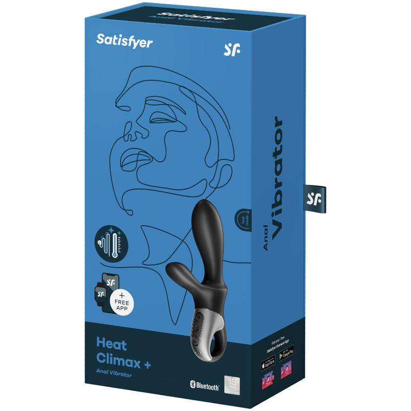 SATISFYER - HEAT CLIMAX+ VIBROMASSEUR ANAL CONNECTÉ NOIR