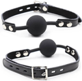 OHMAMA FETISH - BAILLON BILLE EN SILICONE AVEC SANGLE EN CUIR (CADENAS INCLUS)