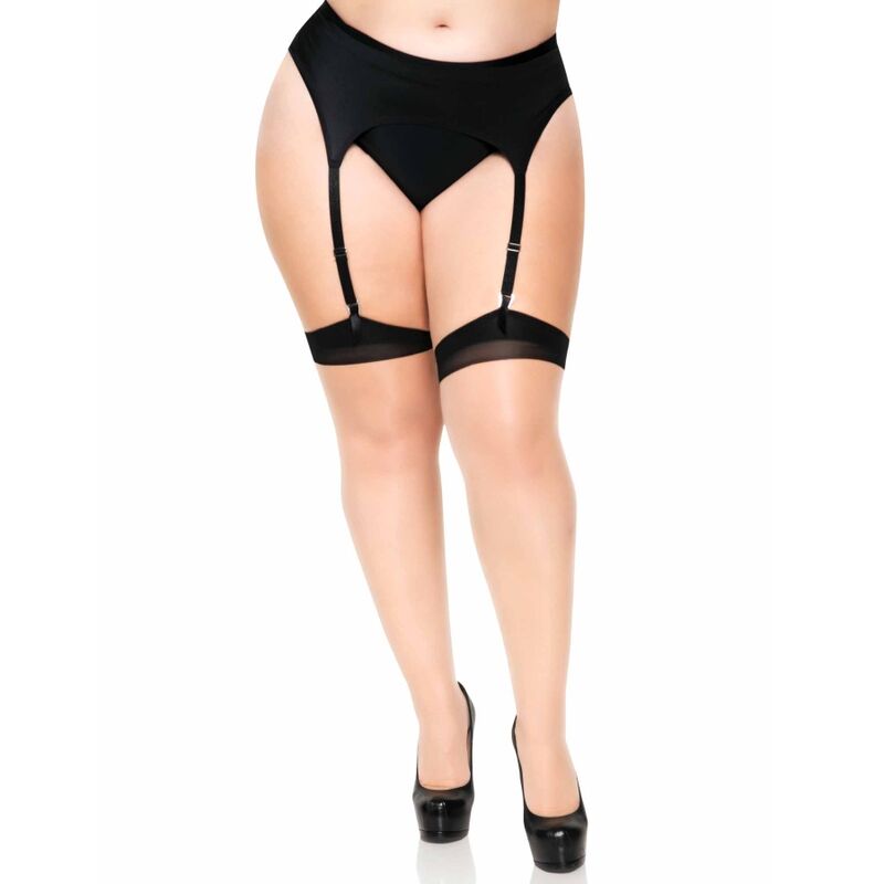 LEG AVENUE - COLLANT LYCRA TRANSPARENT BICOLORE DE GRANDE QUALITÉ AVEC COUTURE ARRIÈRE ET TALON CUBANO