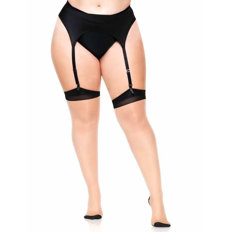 LEG AVENUE - COLLANT LYCRA TRANSPARENT BICOLORE DE GRANDE QUALITÉ AVEC COUTURE ARRIÈRE ET TALON CUBANO