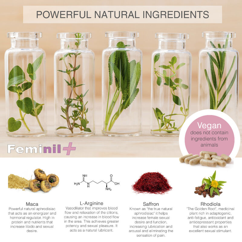 500 COSMETICS - FEMINIL+ STIMULANT LIBIDO FÉMININE - 30 CAPSULES