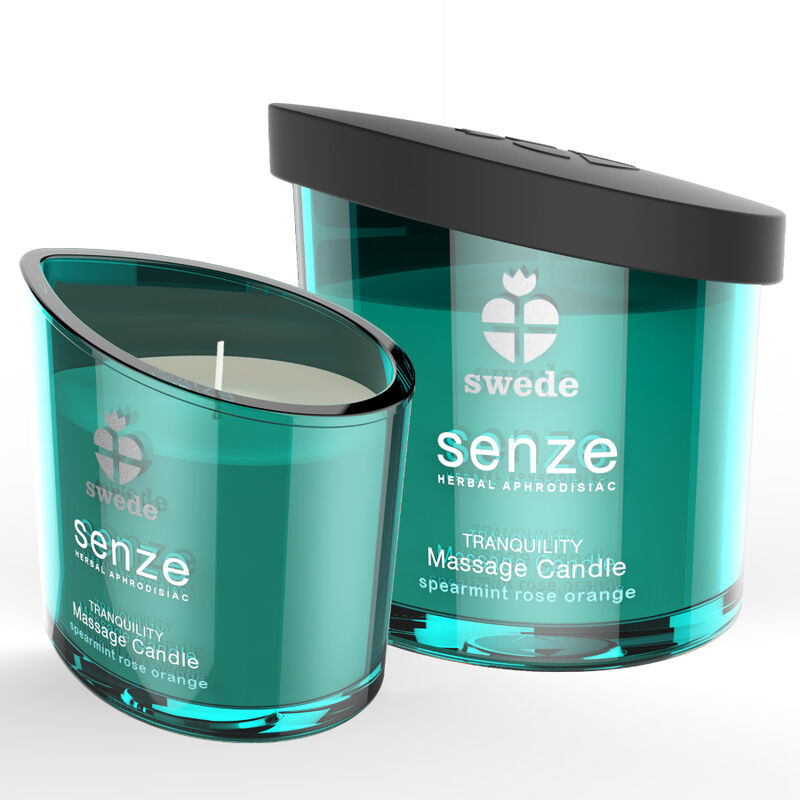 SWEDE - BOUGIE DE MASSAGE SENZE TRANQUILLITY - MENTHE VERTE, ROSE, ORANGE