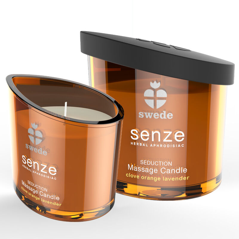 SWEDE - BOUGIE DE MASSAGE SENZE SEDUCTION - CLOU DE GIROFLE, ORANGE, LAVANDE