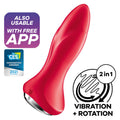SATISFYER - PLUG ROTATEUR 1+ PLUG VIBRANT APPLICATION ROUGE