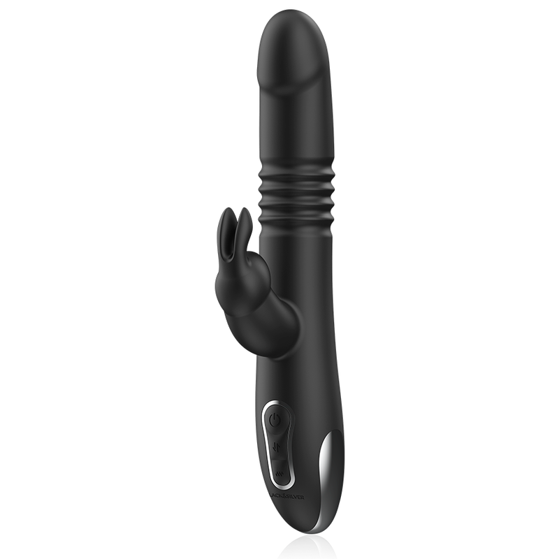 NOIR&ARGENT - VIBROMASSEUR LAPIN KENJI UP & DOWN + TÉLÉCOMMANDE WATCHME