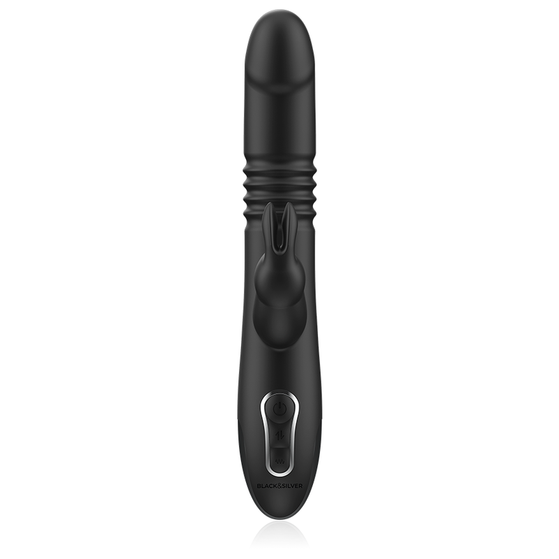 NOIR&ARGENT - VIBROMASSEUR LAPIN KENJI UP & DOWN + TÉLÉCOMMANDE WATCHME