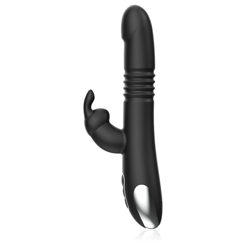 NOIR&ARGENT - VIBROMASSEUR LAPIN KENJI UP & DOWN + TÉLÉCOMMANDE WATCHME