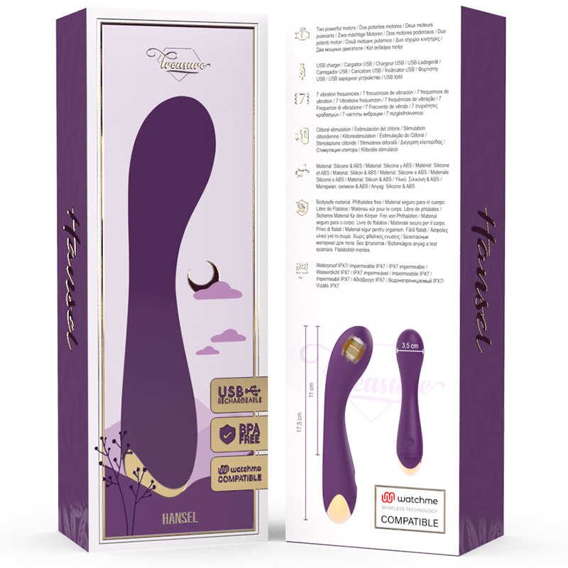 TREASURE - VIBREUR POINT G HANSEL + TÉLÉCOMMANDE WATCHME