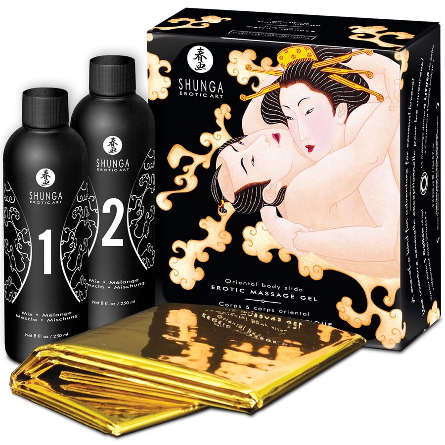 SHUNGA - GEL DE MASSAGE CORPS À CORPS ÉROTIQUE MÉLON-MANGUE ORIENTAL