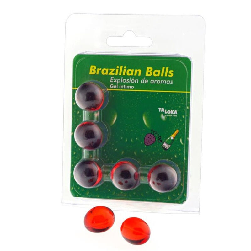 TALOKA - 5 BILLES BRÉSILIENNES, GEL INTIME FRAISE & CHAMPAGNE