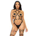 LEG AVENUE - KINK - TEDDY HARNAIS AVEC CŒUR TAILLE S - NOIR