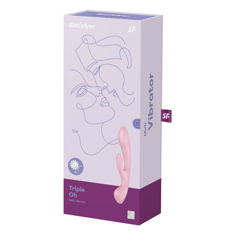 SATISFYER - TRIPLE OH VIBRATEUR HYBRIDE BLEU
